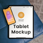 Top Vision of iPhone on iPad Mockup