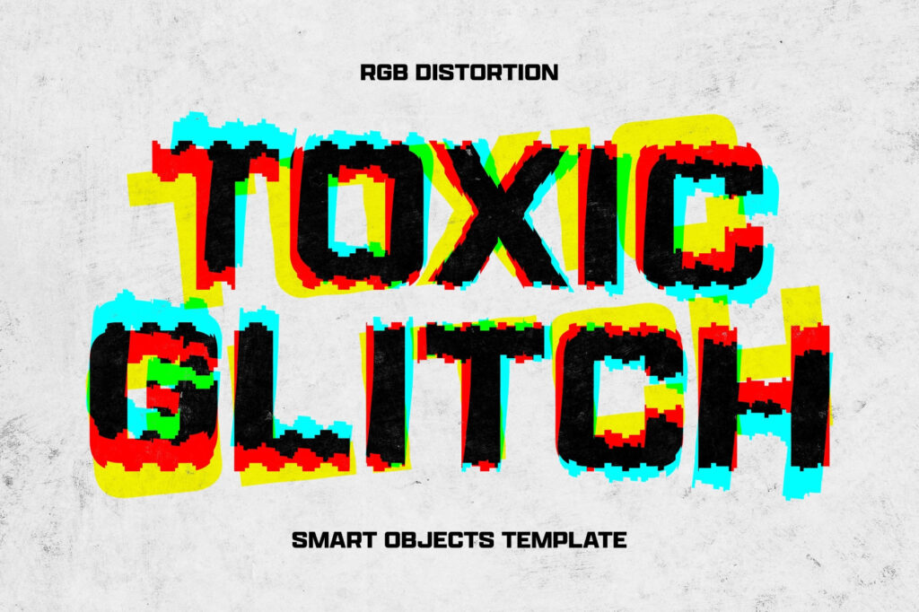 Toxic Glitch Text Effect / Logo Mockup