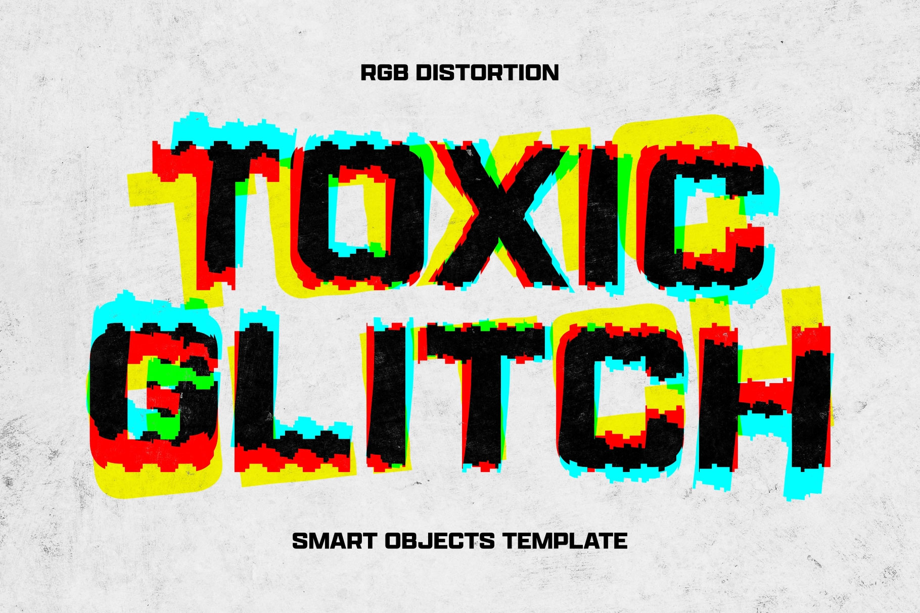 Free Toxic Glitch Text Effect / Logo Mockup PSD Template