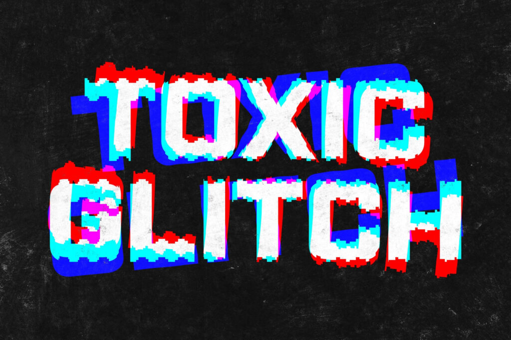 Toxic Glitch Text Effect / Logo Mockup