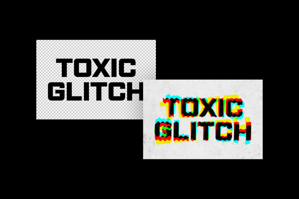 Toxic Glitch Text Effect / Logo Mockup