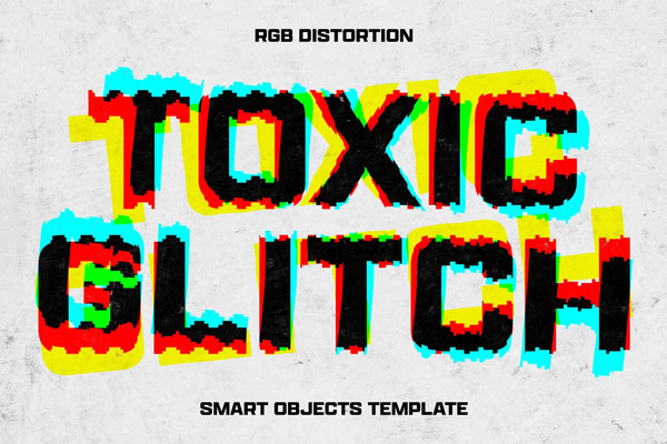 Toxic Glitch Text Effect / Logo Mockup