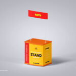 Trade Show Stand Mockup in the Half-Side View
