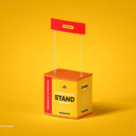 Trade Show Stand Mockup in the Half-Side View