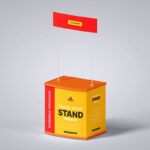 Trade Show Stand Mockup in the Half-Side View