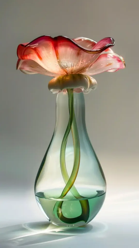 Translucent Glass Vase-Mushroom