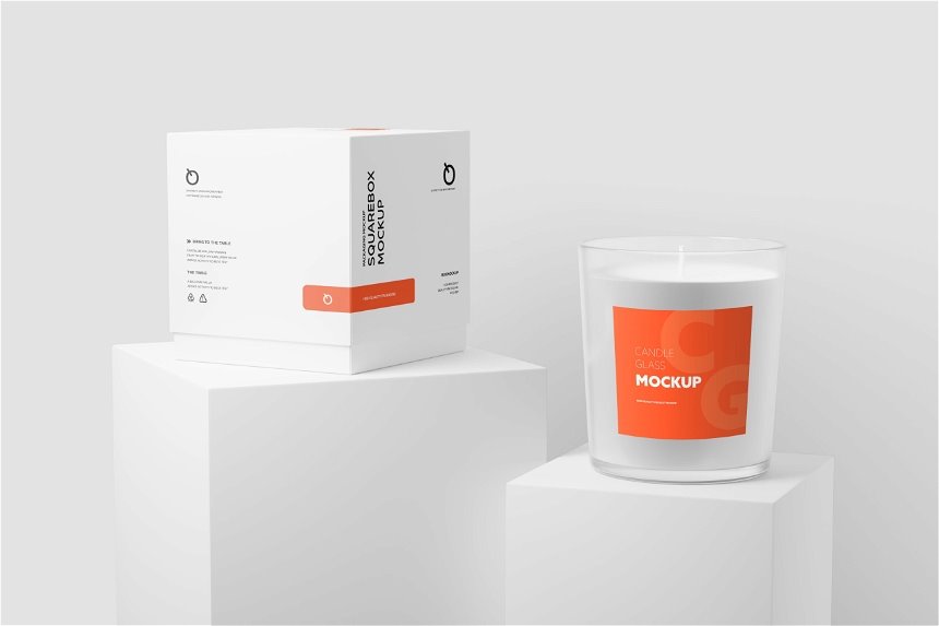 Transparent Candle Glass Mockup in 5 Views
