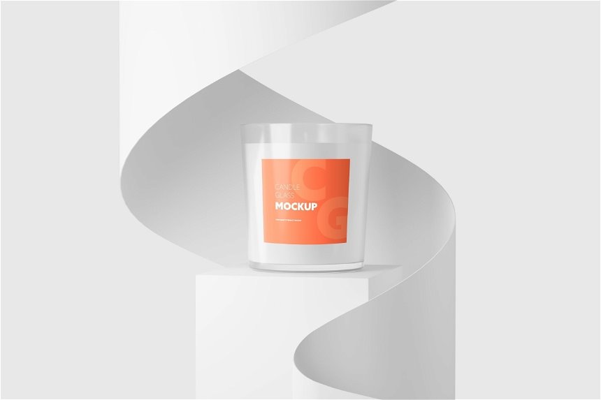 Transparent Candle Glass Mockup in 5 Views