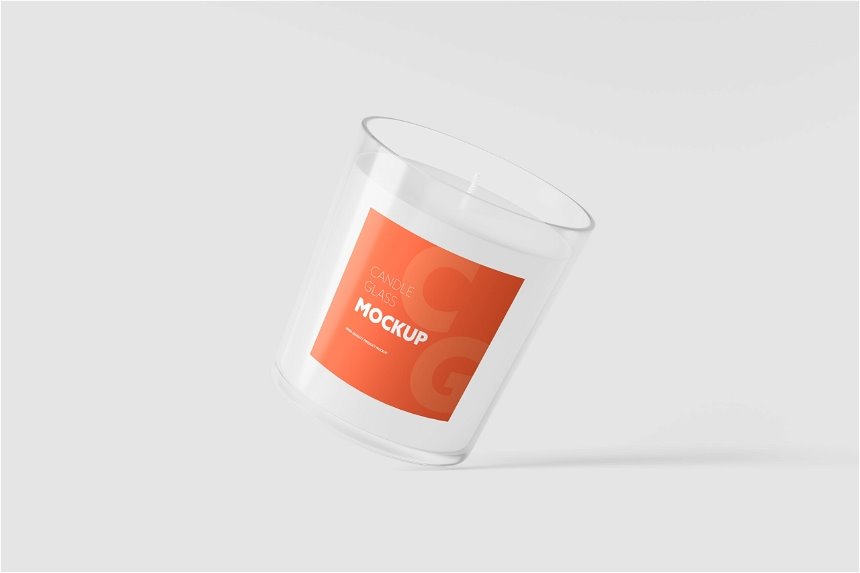 Transparent Candle Glass Mockup in 5 Views