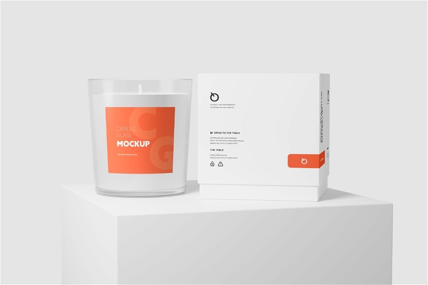 Transparent Candle Glass Mockup in 5 Views