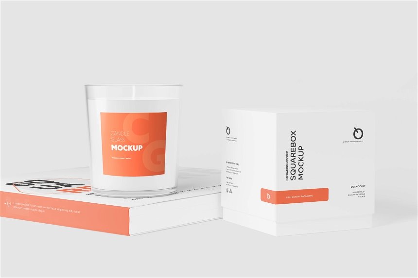 Transparent Candle Glass Mockup in 5 Views
