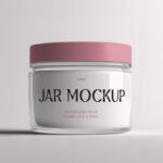 Transparent Glass Cosmetic Jar Mockup