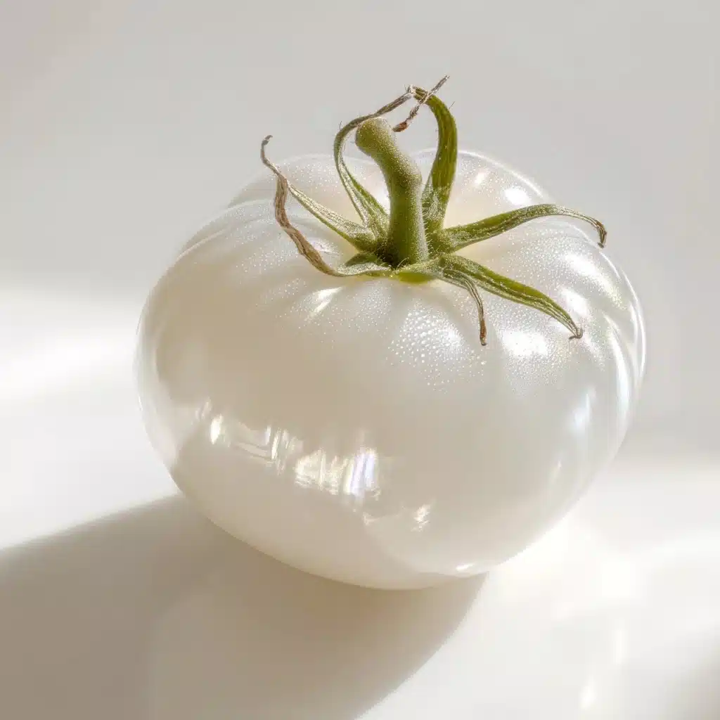 Transparent White Tomato Close-Up