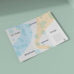 Tri-Fold Brochure Mockup Laid in Perspective