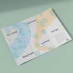 Tri-Fold Brochure Mockup Laid in Perspective