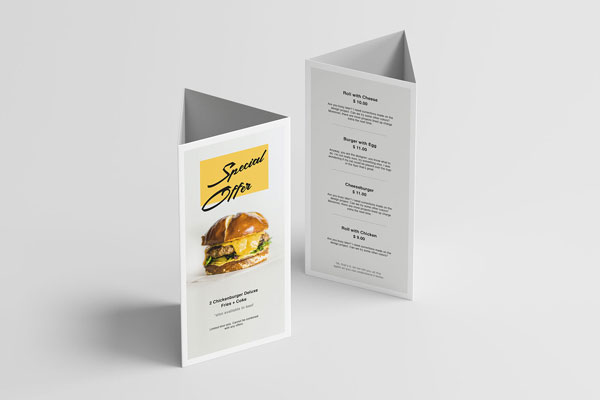 Triangle Shape Table Tent Two Sides View Mockup