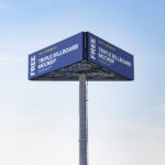 Triple Billboard Mockup with Sky in the Background