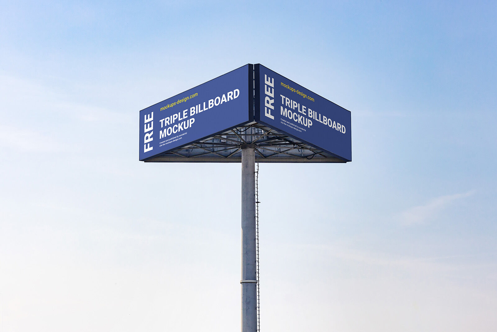 Triple Billboard Mockup with Sky in the Background FREE PSD