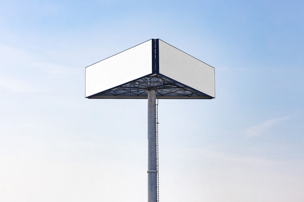 Triple Billboard Mockup with Sky in the Background