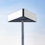 Triple Billboard Mockup with Sky in the Background