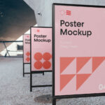 Triple Poster in a Row Mockup