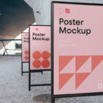 Triple Poster in a Row Mockup