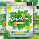 Tropical Border Caribbean Summer Party Flyer Template