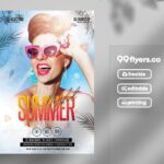 Tropical Border Summer Party Flyer Template