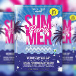 Tropical Border Summer Party Flyer Template