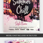 Tropical Brush Stroke Summer Event Flyer Template