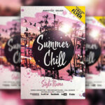 Tropical Brush Stroke Summer Event Flyer Template