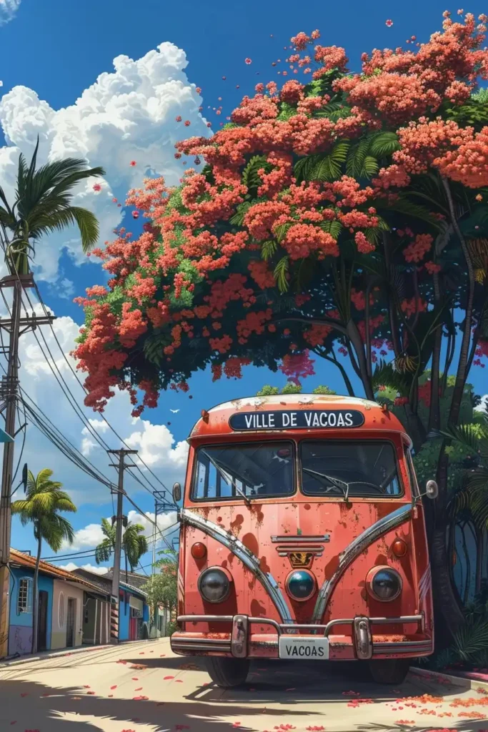 Tropical Bus Scene