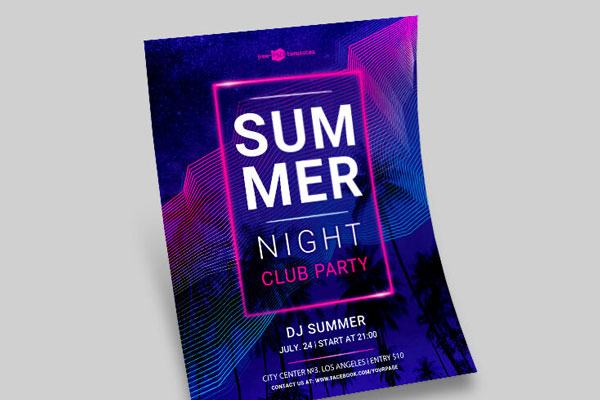Tropical Concert Events Flyer and Facebook Cover Template
