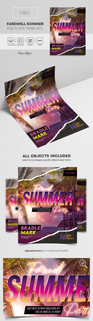 Tropical Sunset Summer Party Flyer Template