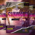 Tropical Sunset Summer Party Flyer Template