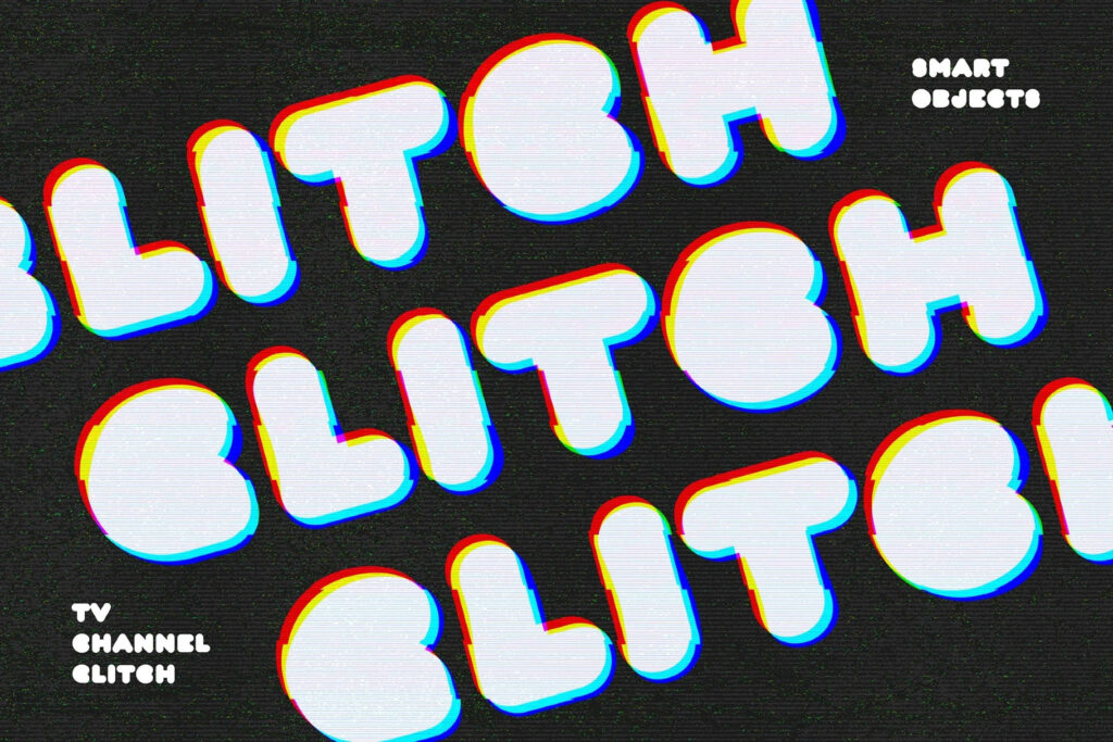 TV Channel Glitch Effect / Logo Mockup