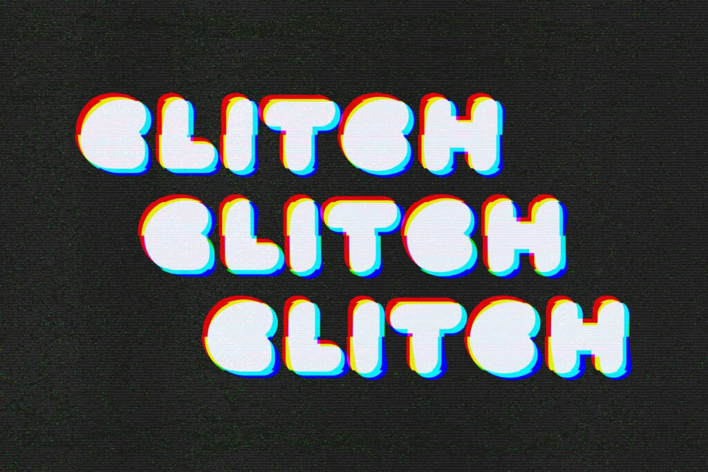 TV Channel Glitch Effect / Logo Mockup