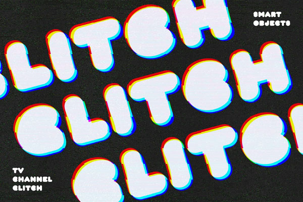 TV Channel Glitch Effect / Logo Mockup
