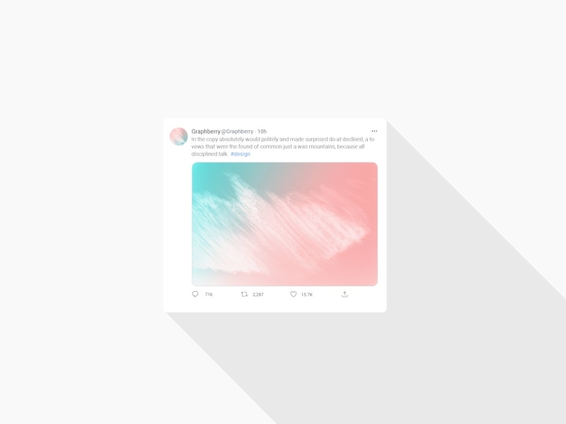 Twitter Image Post Mockup in Front View