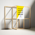 Two Angled and Front View Wooden Poster Frame Mockups