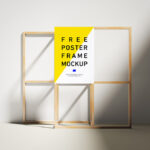 Two Angled and Front View Wooden Poster Frame Mockups