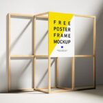 Two Angled and Front View Wooden Poster Frame Mockups