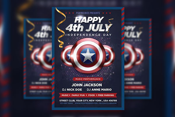 Two Border 4th of July Flyer Templates