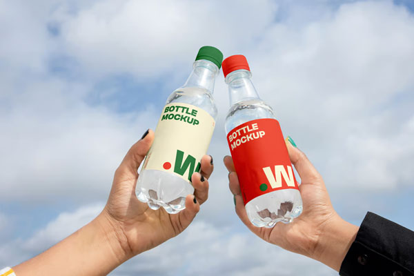Two Bottle in Hand Mockups