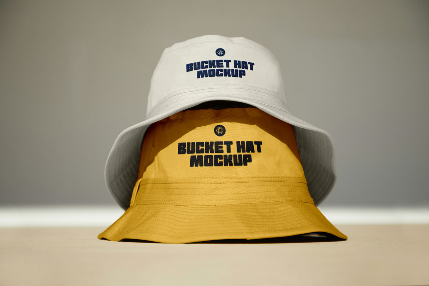 Free Two Bucket Hat Mockups PSD Template
