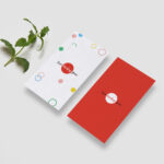 Two Business Cards Laid Vertically in a Perspective View Mockup