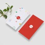 Two Business Cards Laid Vertically in a Perspective View Mockup