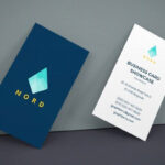 Two Business Cards Leaning Against The Wall Mockup