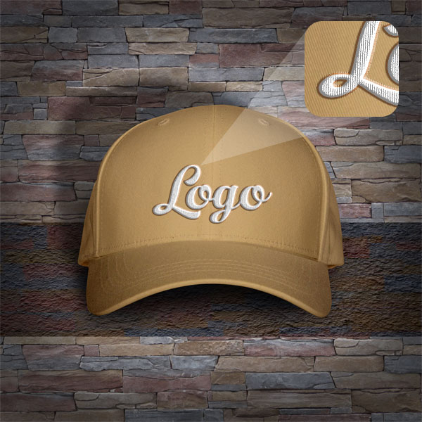 Two Caps Placed on Stone Step in Front View Mockup