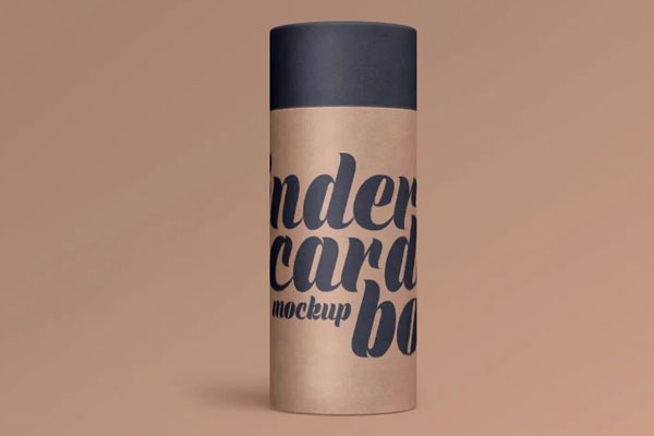 Two Cardboard Cylinder Mockups